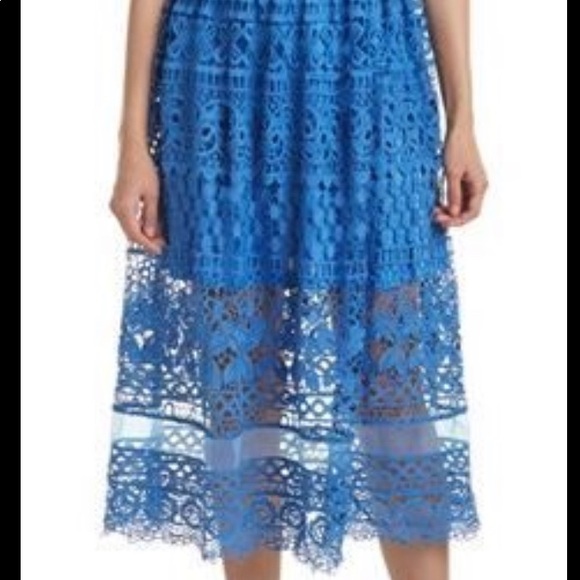 Just Me Crochet Blue Dress - Picture 3 of 13